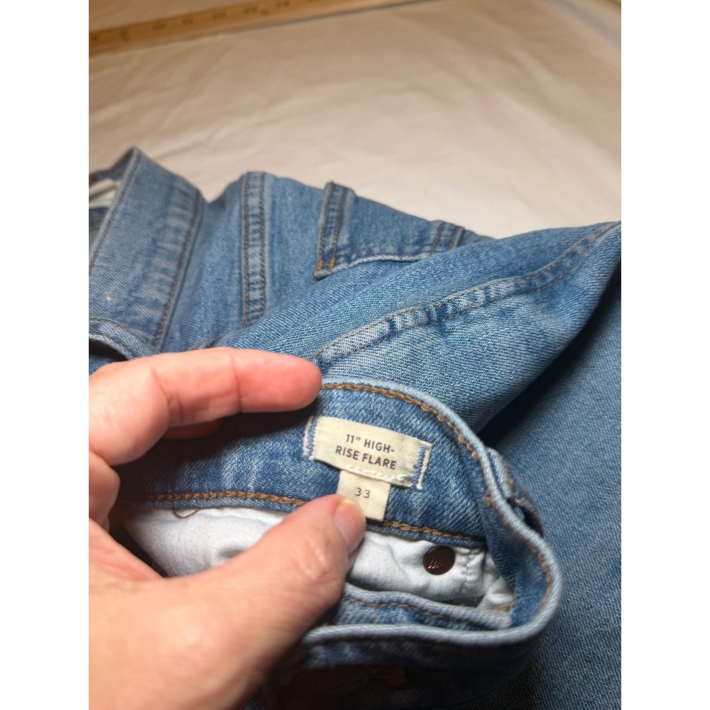 Madewell 11 High-Rise Flare Jeans Blue Denim Size 33 Womens - Picture 4 of 11